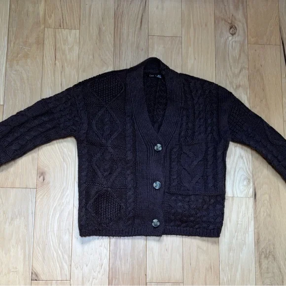Dex Soft Brown Chunky Knit Cardigan - Picture 2 of 6